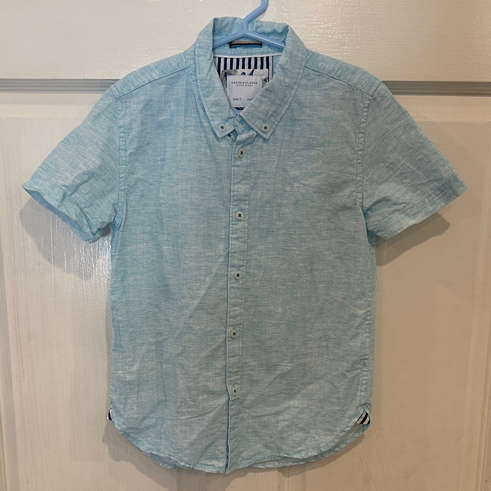 Denim & Flower Boys Button Down Shirt Size 7